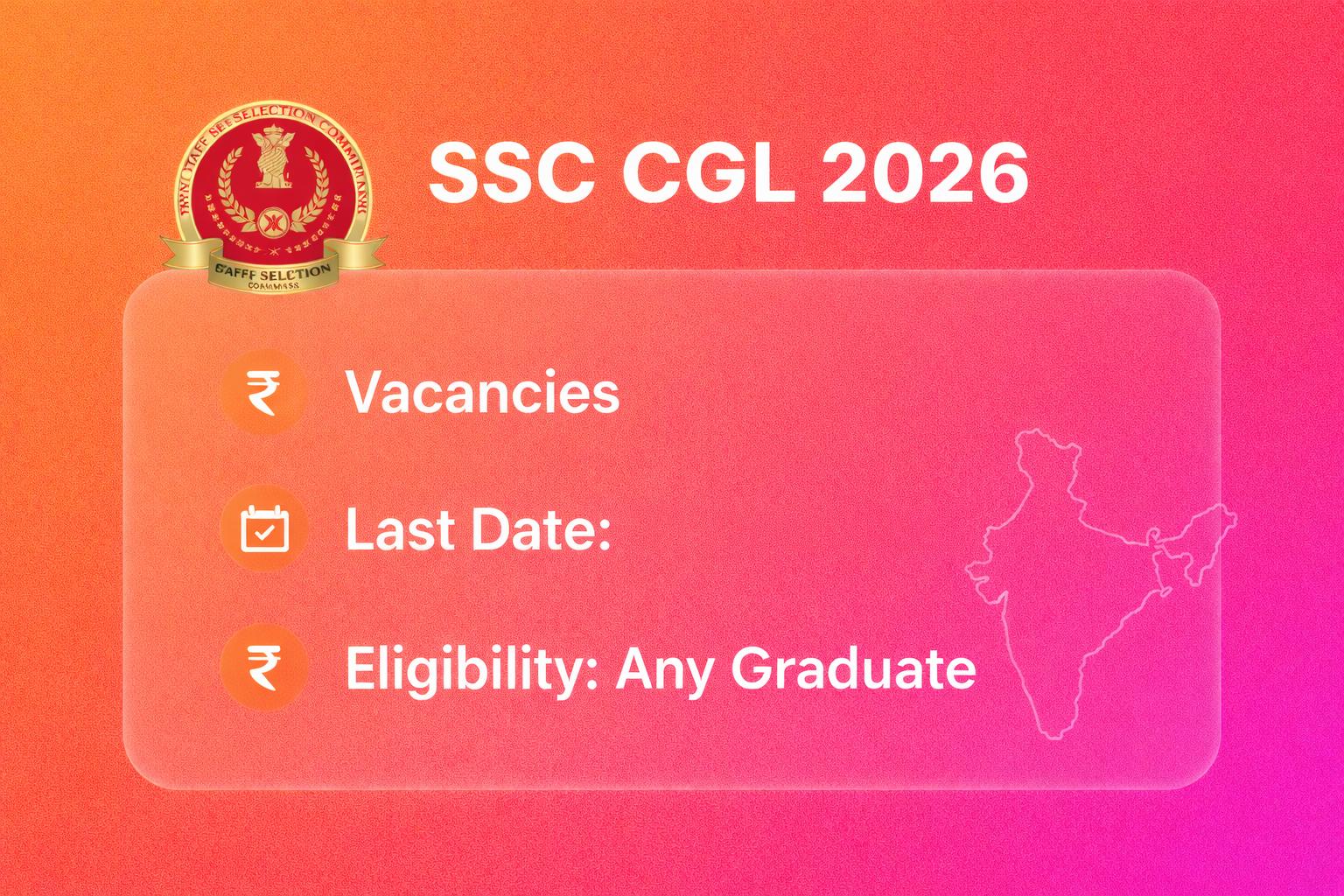 SSC CGL 2026 India jobs 2026 central government recruitment illustration