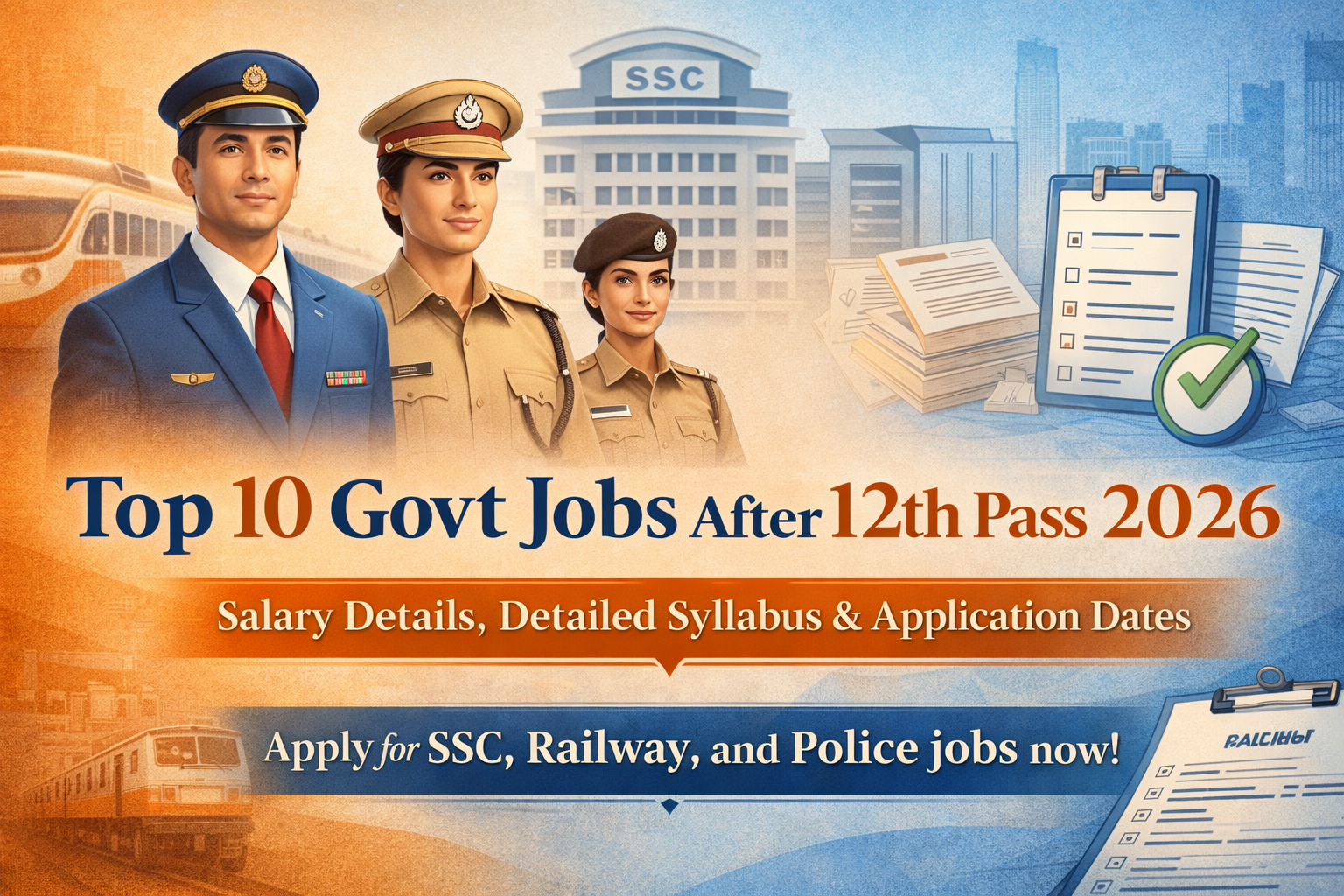 List of Top 10 Govt Jobs After 12th Pass 2026